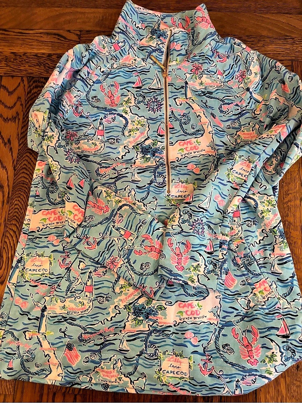 Lilly Pulitzer UPF 50+ Skipper Popover Blue & Pink Small